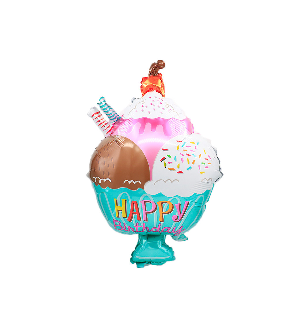 Fóliový balónek Zmrzlinový pohár barevný