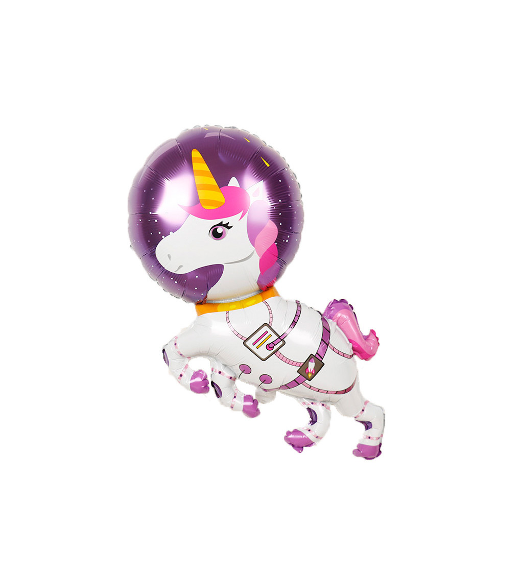 Fóliový balónek Vesmírný jednorožec barevný