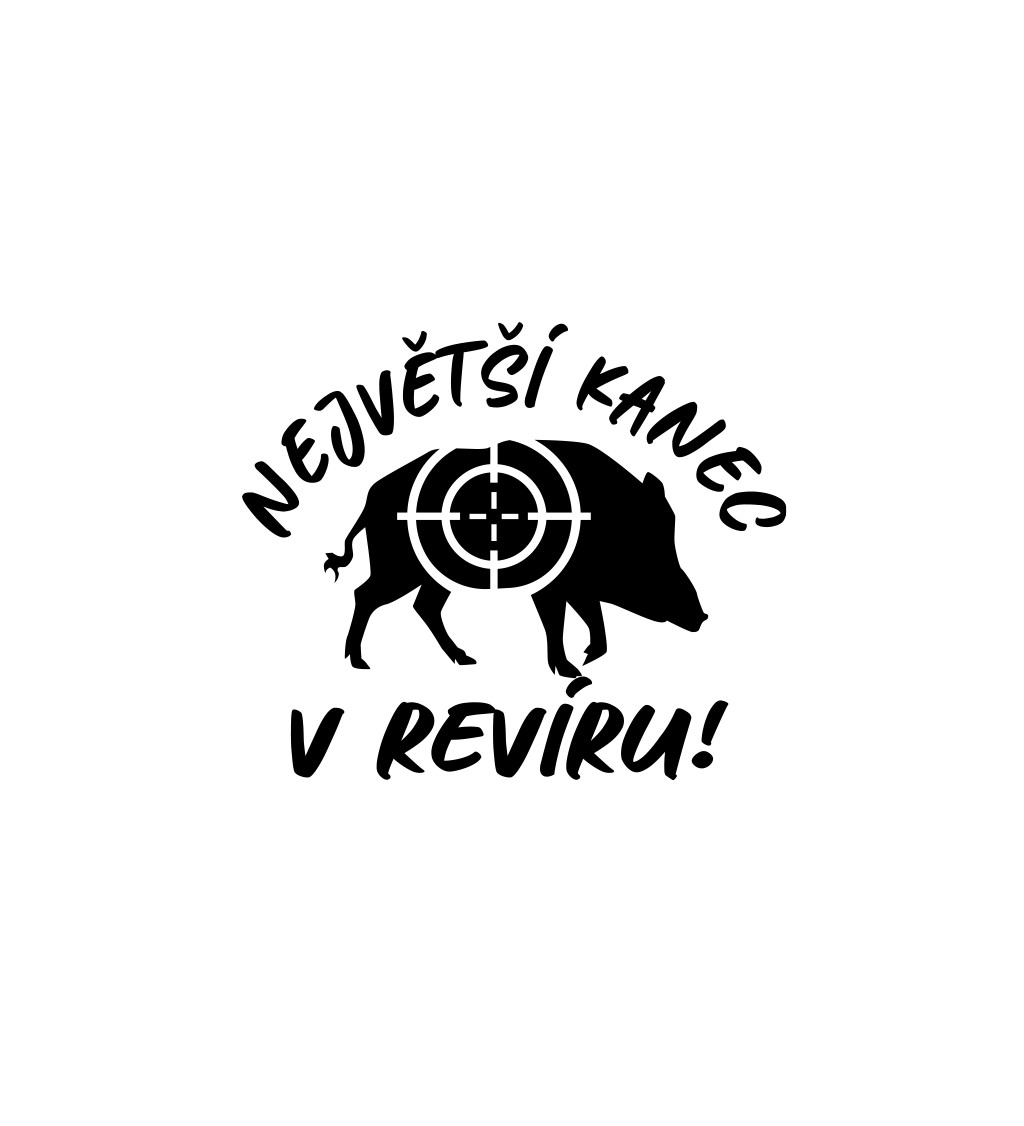 Pánské tričko bílé - největší kanec v revíru