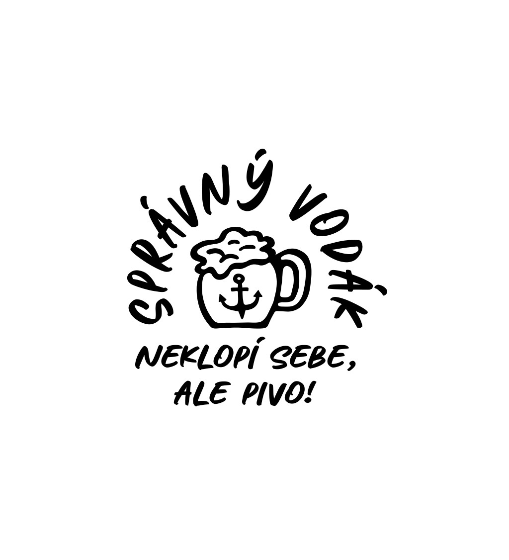 Pánské tričko bílé - Správný vodák neklopí sebe ,ale pivo