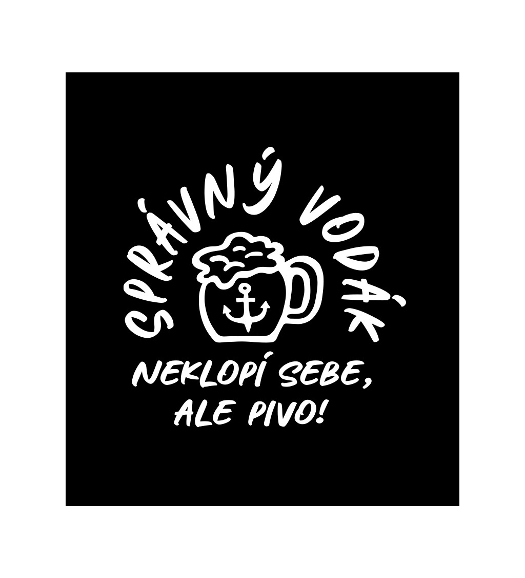 Pánské tričko černé - Správný vodák neklopí sebe ,ale pivo