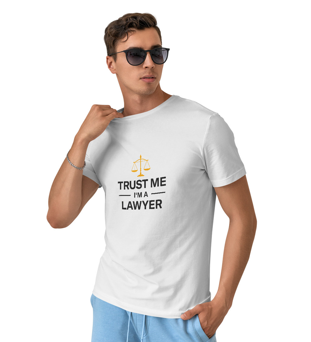 Pánské tričko bílé - Trust me I´m a lawyer