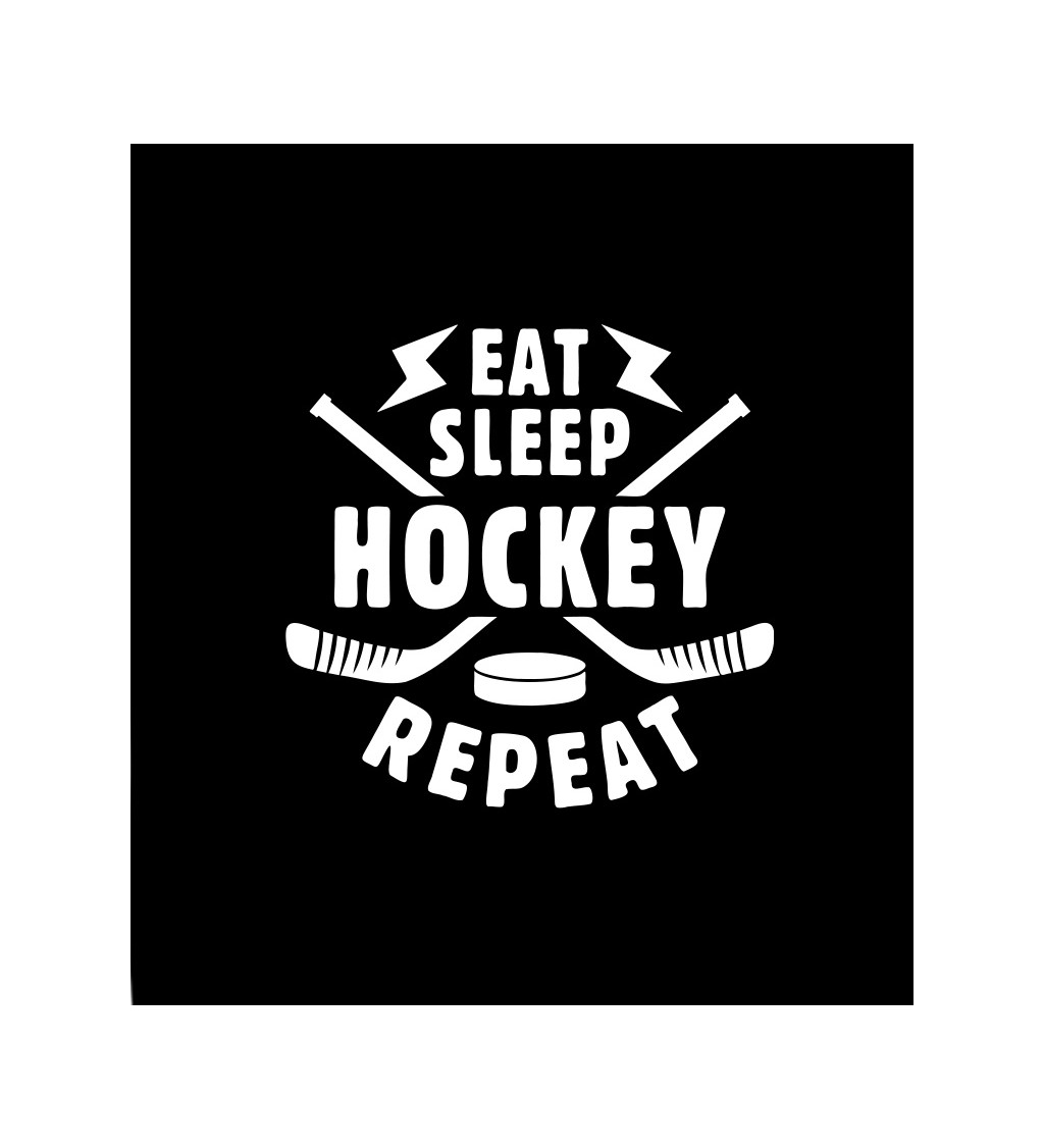 Dámské tričko černé - Eat sleep hockey repeat