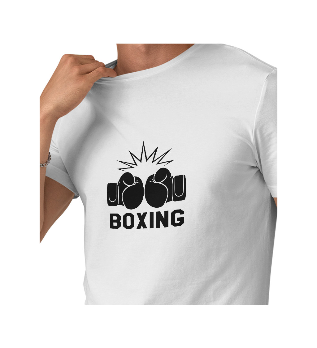 Pánské tričko bílé - Boxing