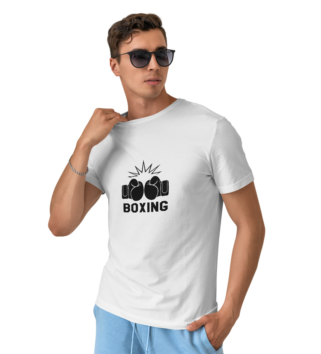 Pánské tričko bílé - Boxing