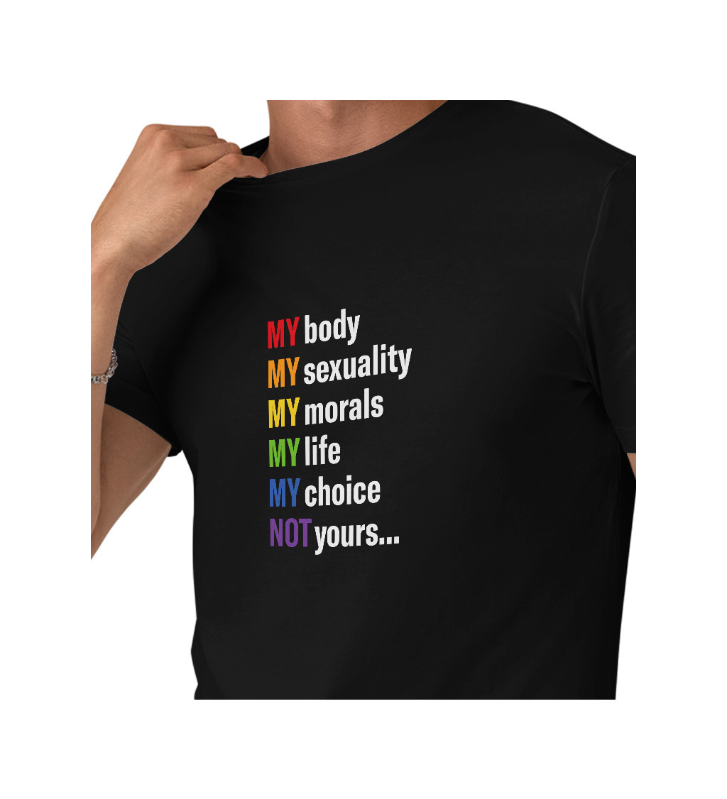 Pánské tričko černé - My body,my sexuality