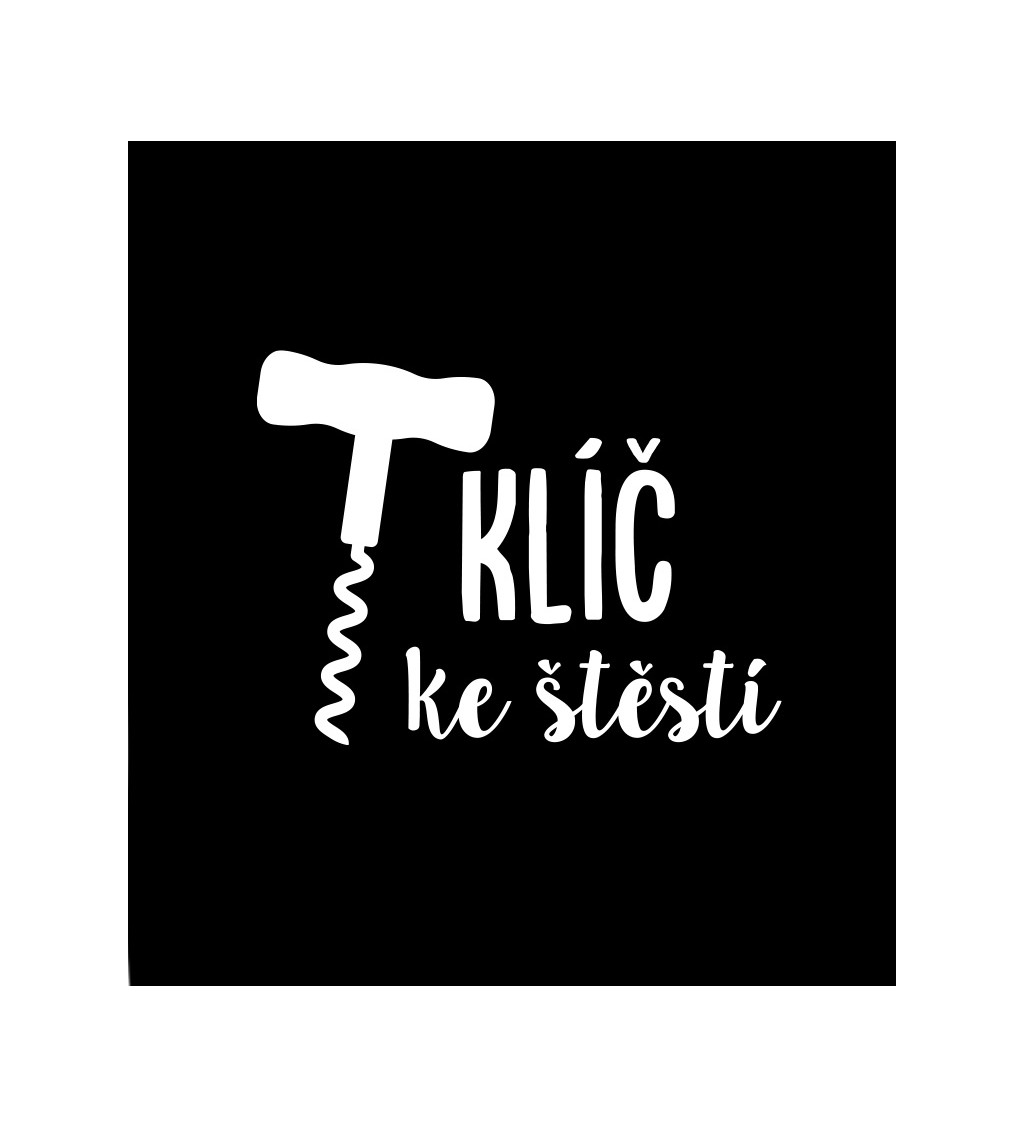 Dámské tričko černé - Klíč ke štěstí vývrtka