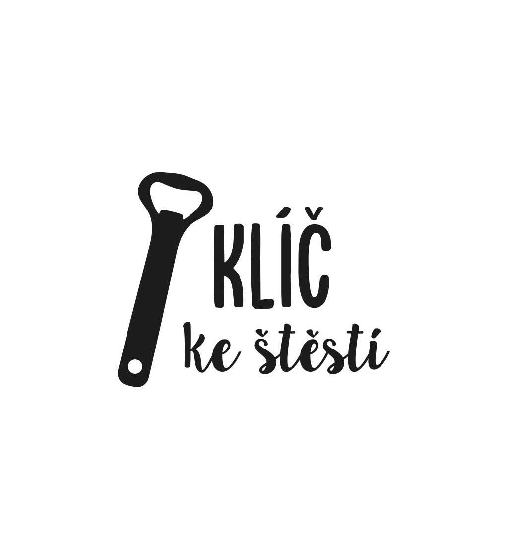 Dámské tričko bílé - Klíč ke štěstí otvírák