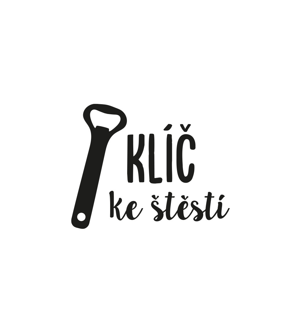 Pánské tričko bílé - Klíč ke štěstí otvírák