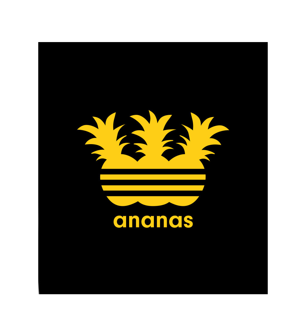 Dámské tričko černé - Ananas