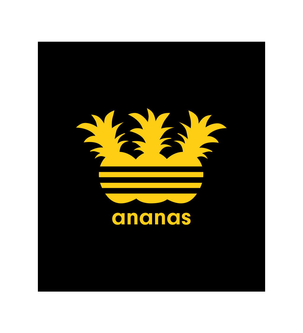 Pánské tričko černé - Ananas