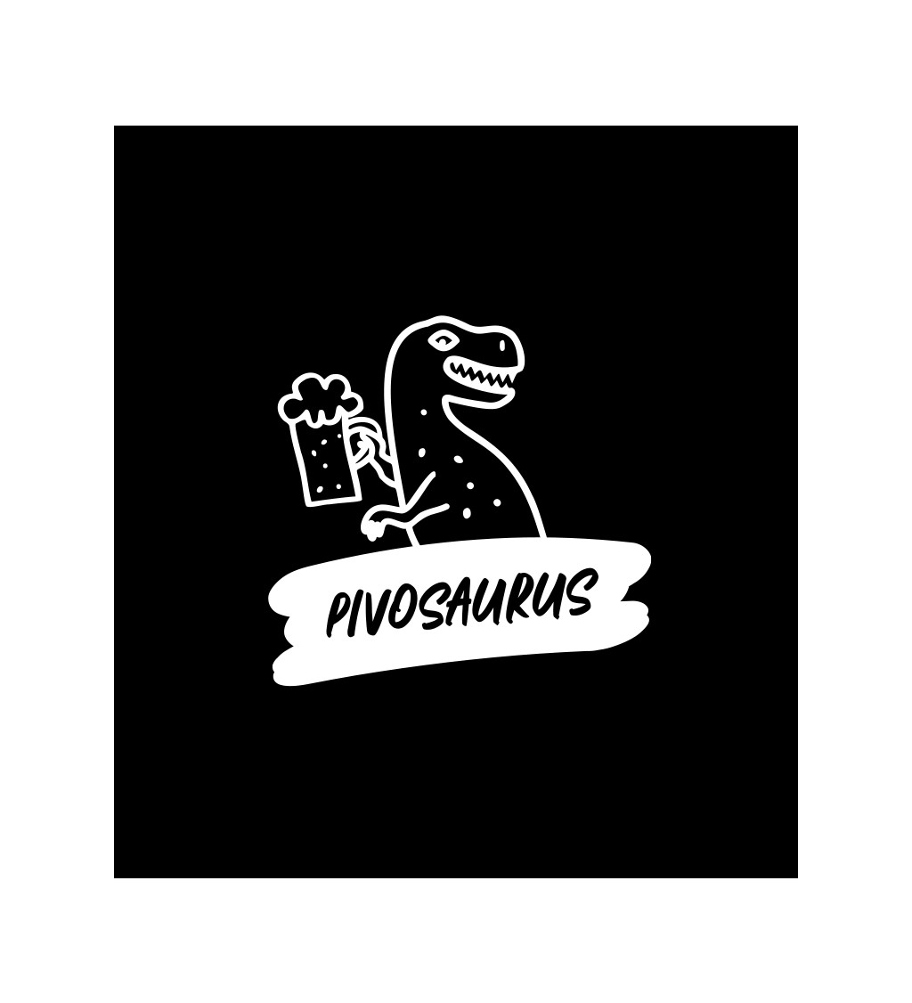 Pánské tričko černé - Pivosaurus