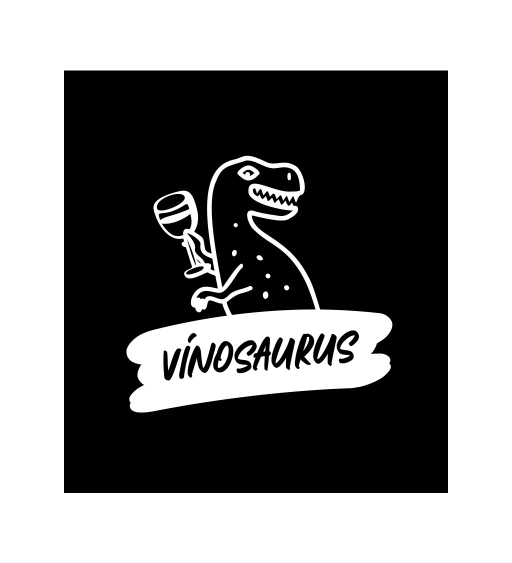 Pánské tričko černé - Vínosaurus