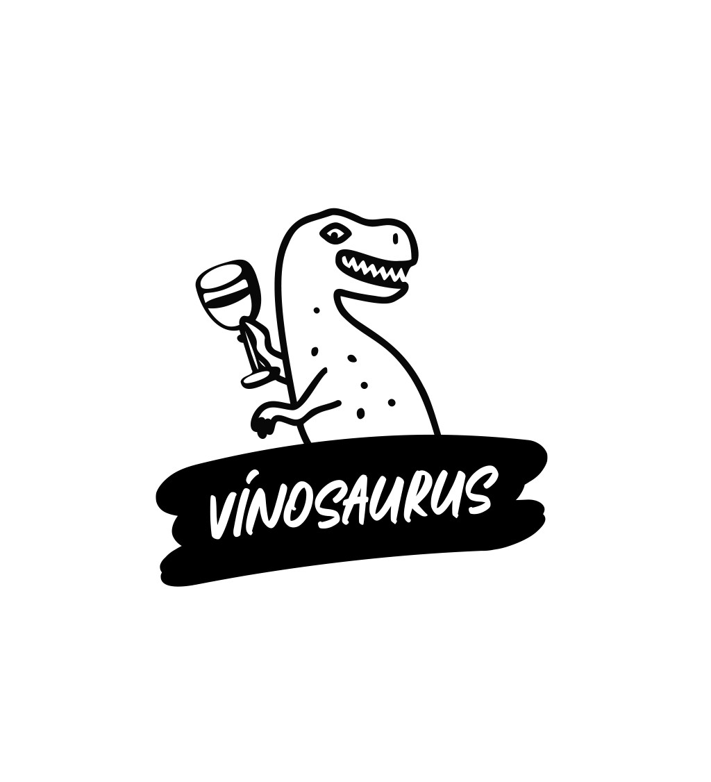 Pánské tričko bílé - Vínosaurus