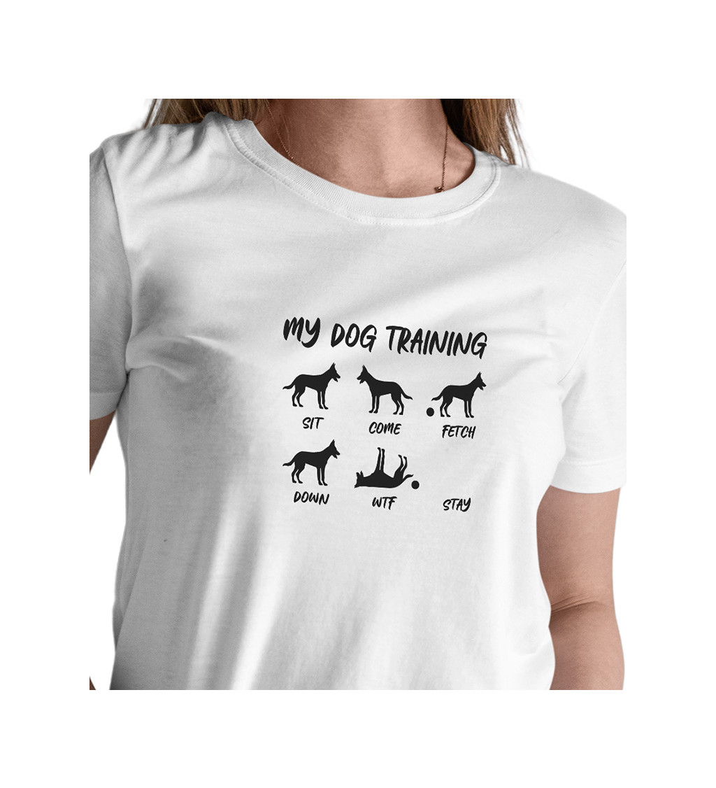 Dámské tričko bílé - My dog training