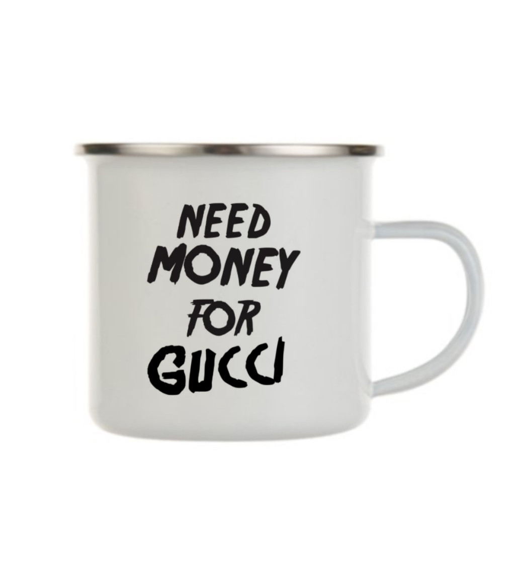 Plecháček bílý - Need money for Gucci