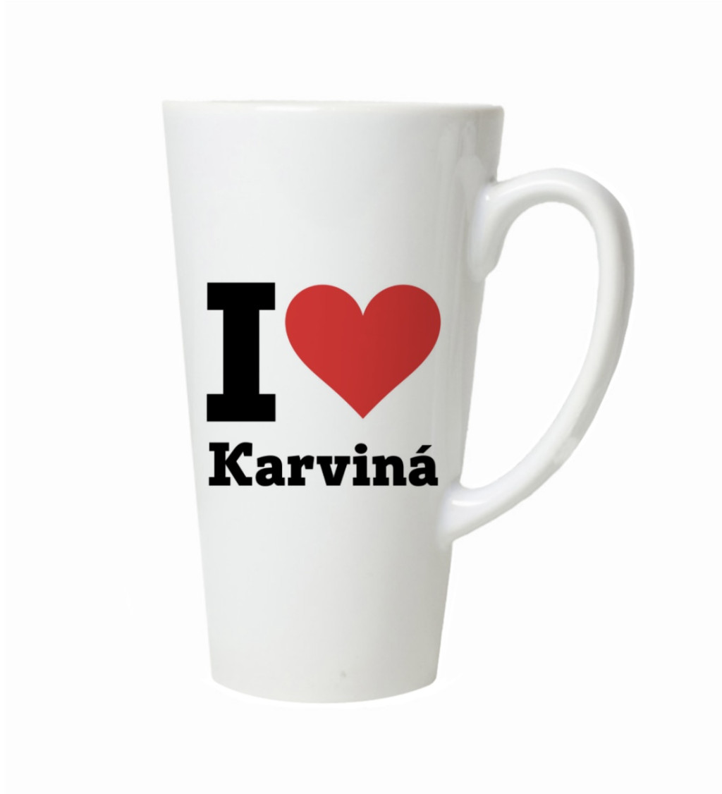 Latte hrnek - I love Karviná