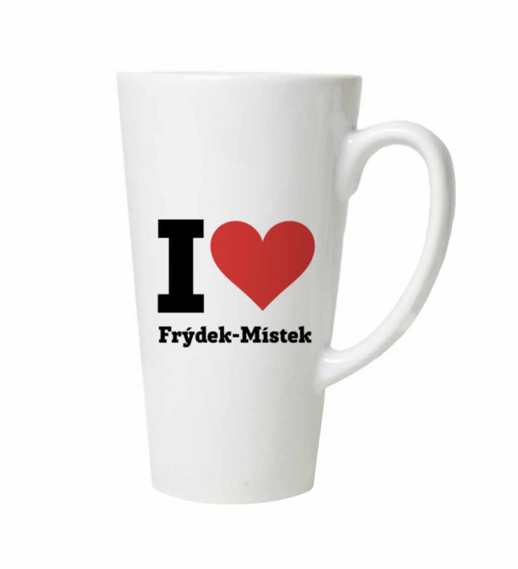 Latte hrnek - I love Frýdek-Místek