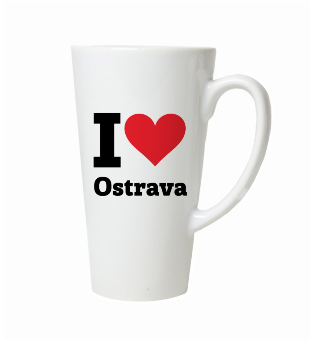 Latte hrnek - I love Ostrava