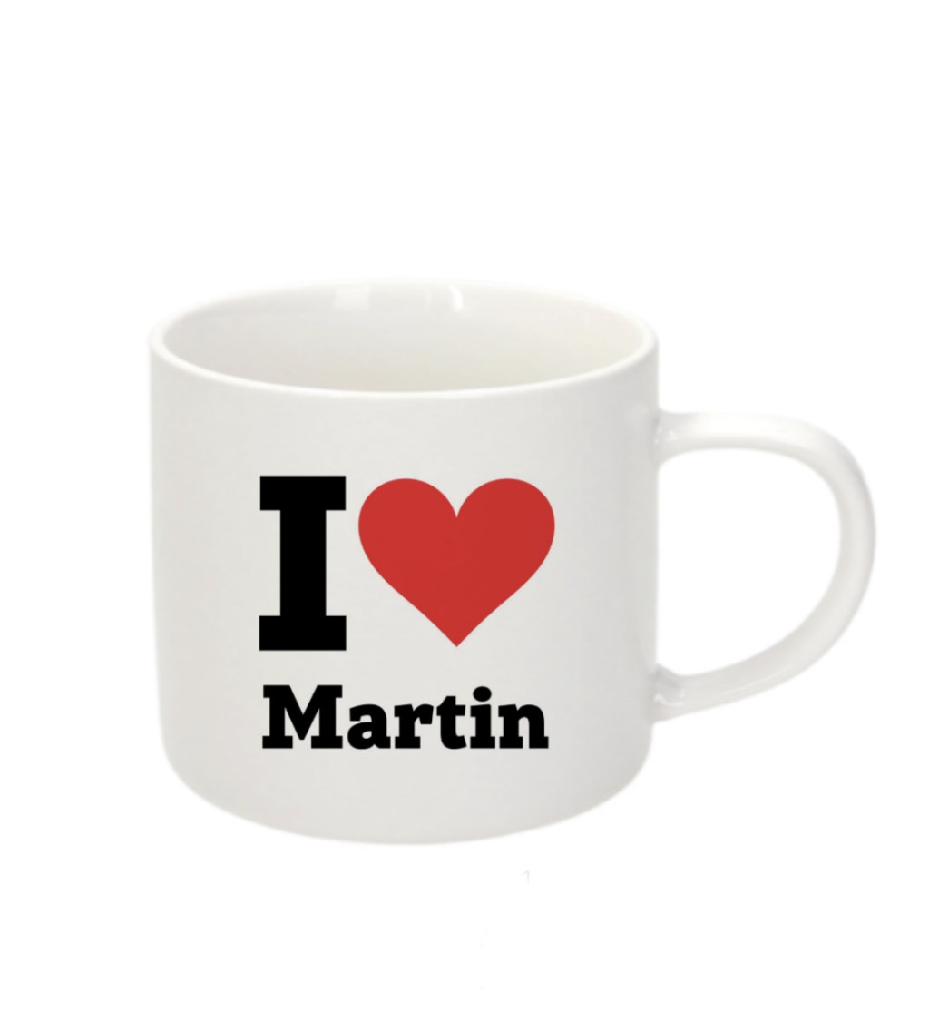 Espresso hrnek - I love Martin