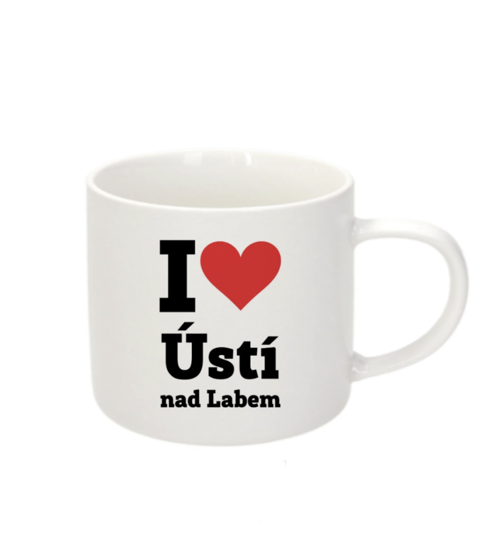 Espresso hrnek - I love Ústí nad Labem