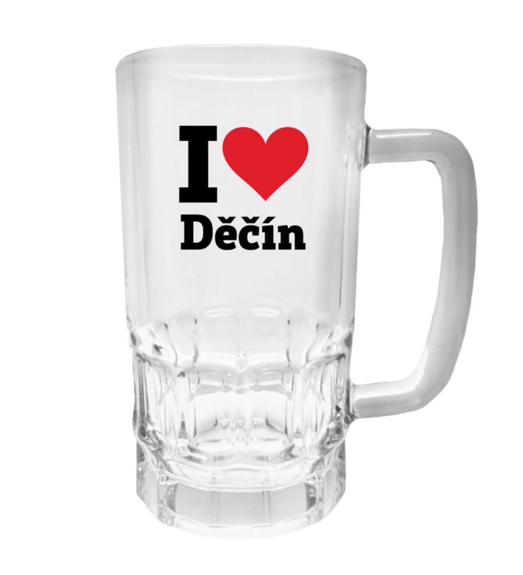 Půllitr s potiskem - I love Děčín