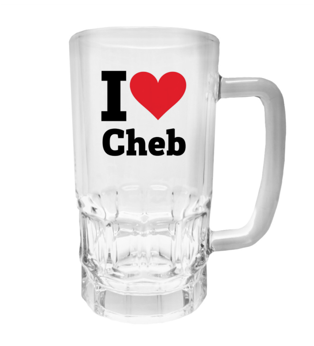 Půllitr s potiskem - I love Cheb