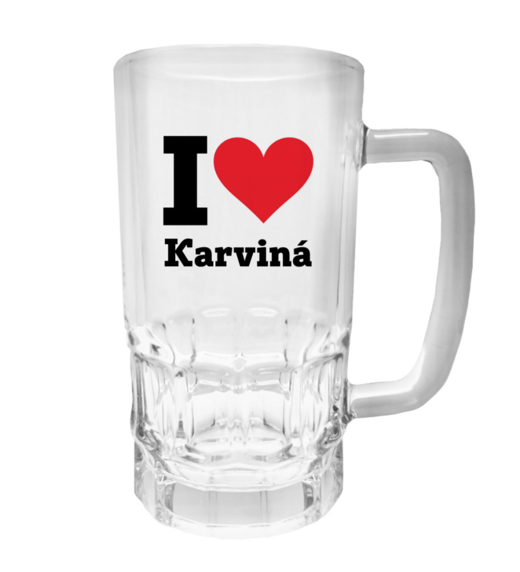 Půllitr s potiskem - I love Karviná