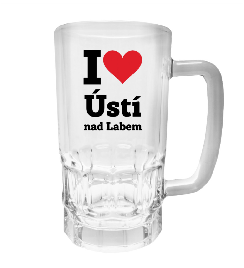 Půllitr s potiskem - I love Ústí nad Labem