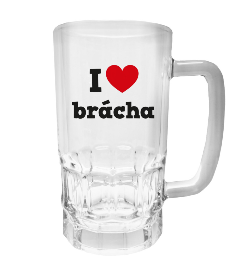 Půllitr s potiskem - I love brácha