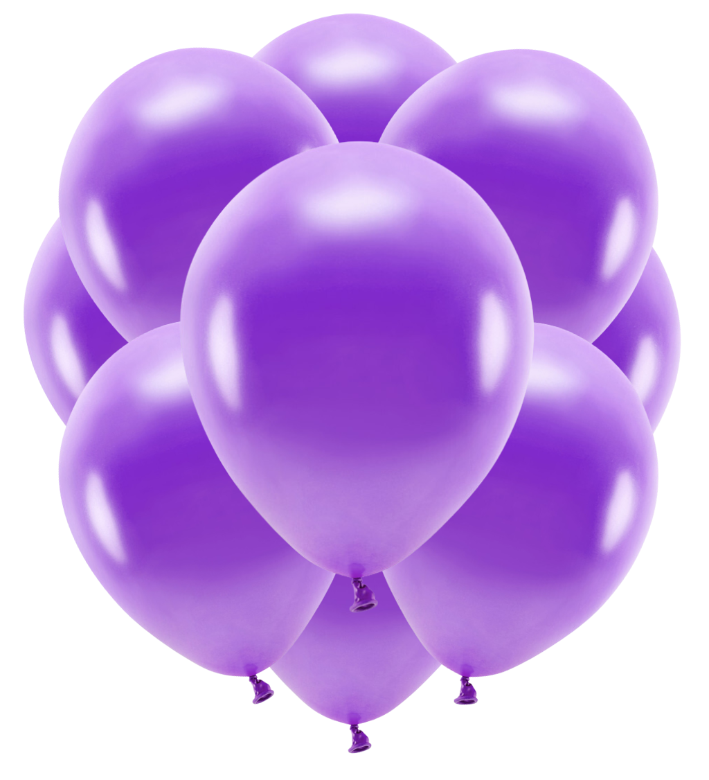 Latexové balónky eco metalické tmavě fialové 30 cm 10 ks
