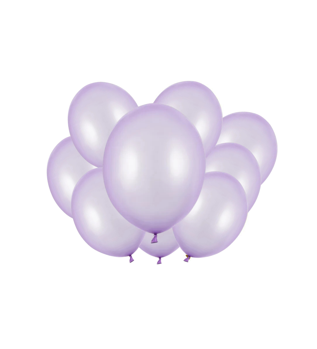 Latexové balónky strong metalické světle fialové 30 cm 10 ks