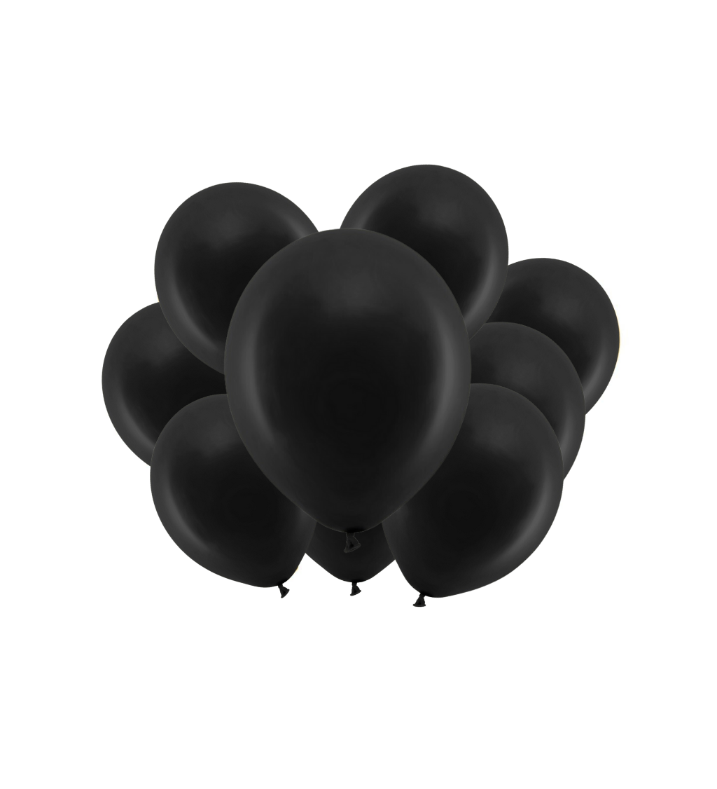 Latexové balónky metalické černé 30 cm 10 ks