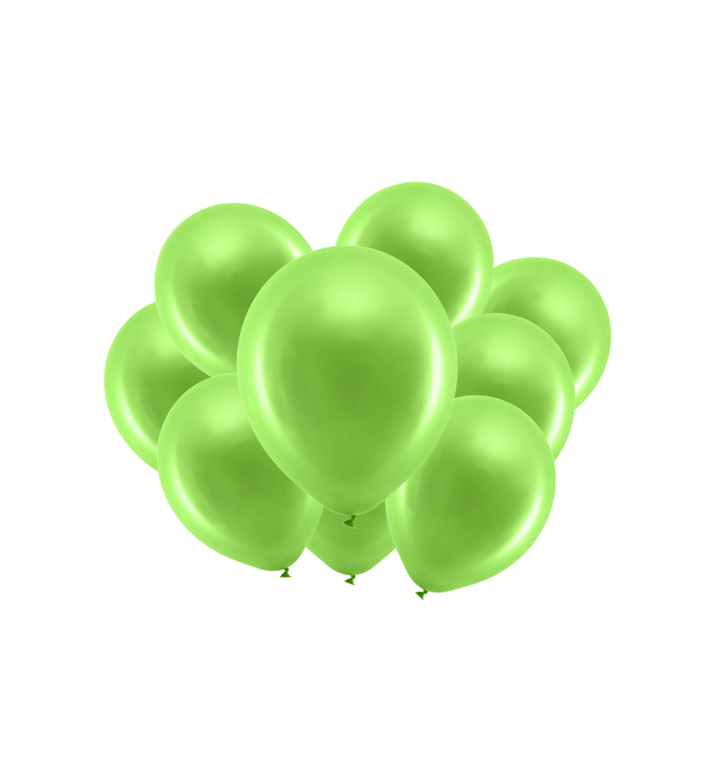 Latexové balónky metalické zelené 30 cm 10 ks