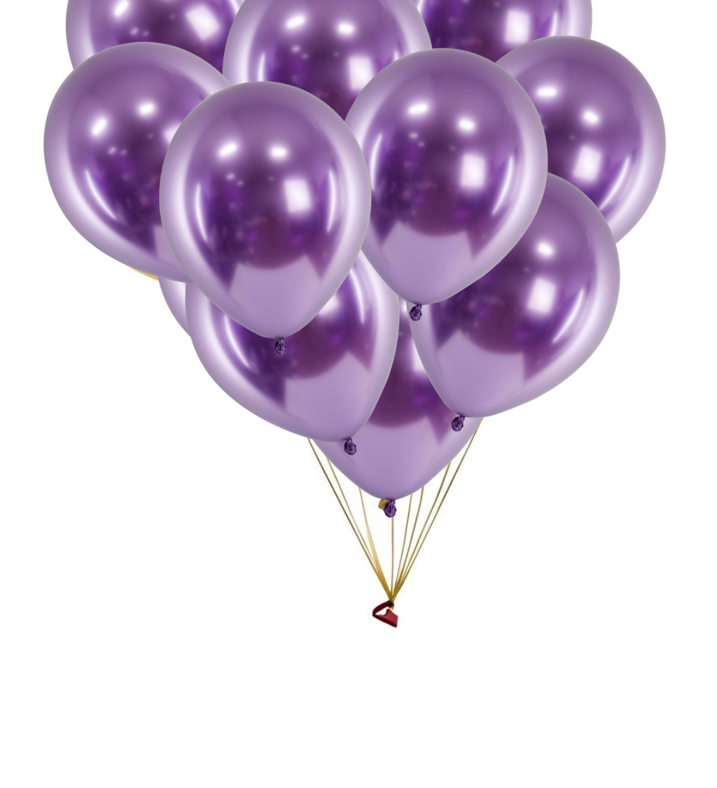 Latexové balónky chromové fialové 30 cm 50 ks