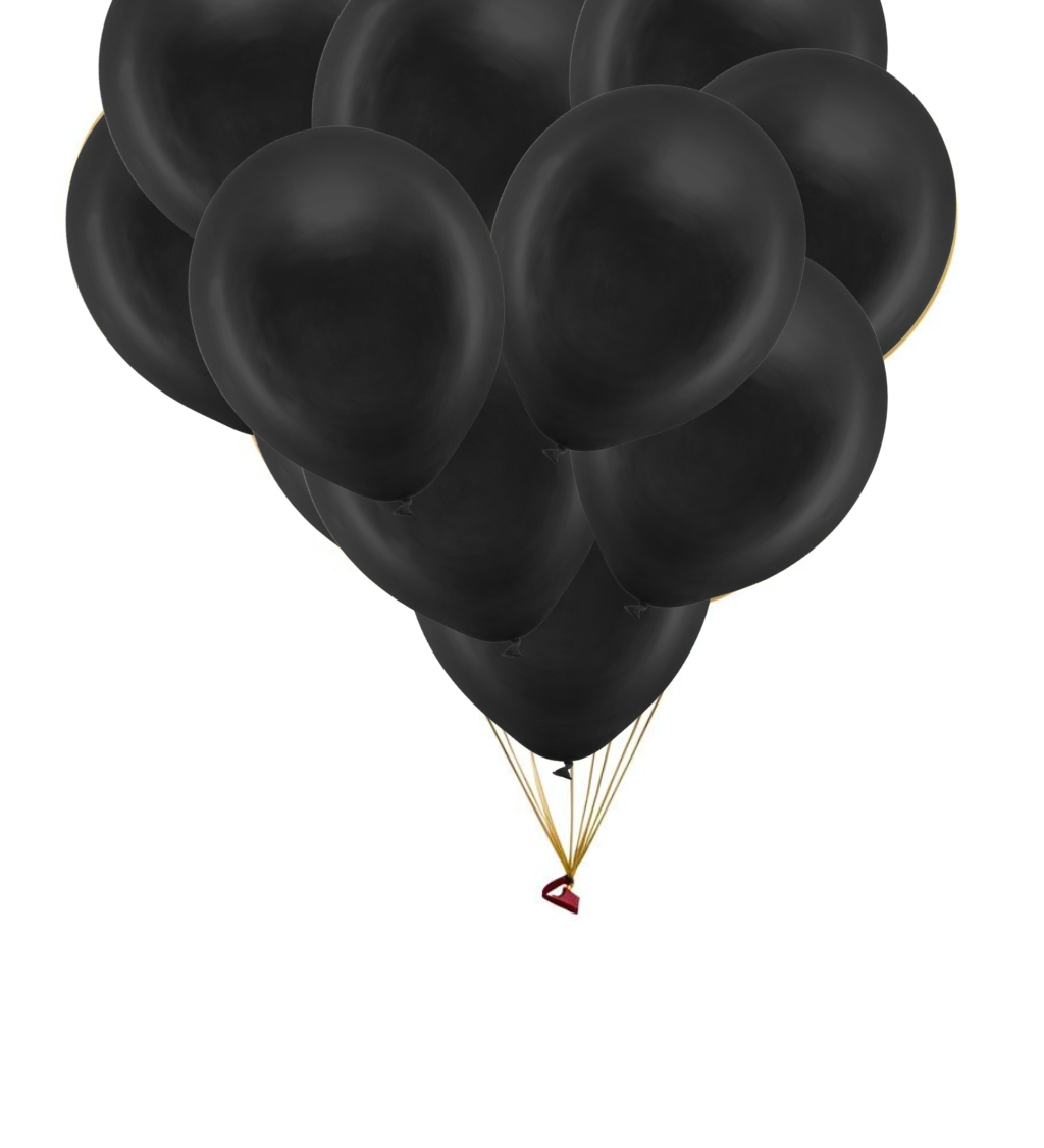 Latexové balónky metalické černé 30 cm 100 ks