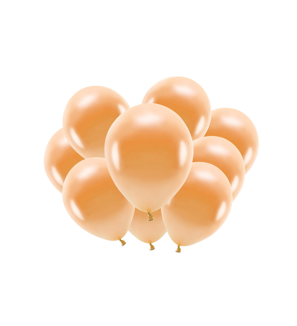 Latexové balónky eco metalické pomerančové 30 cm 10 ks