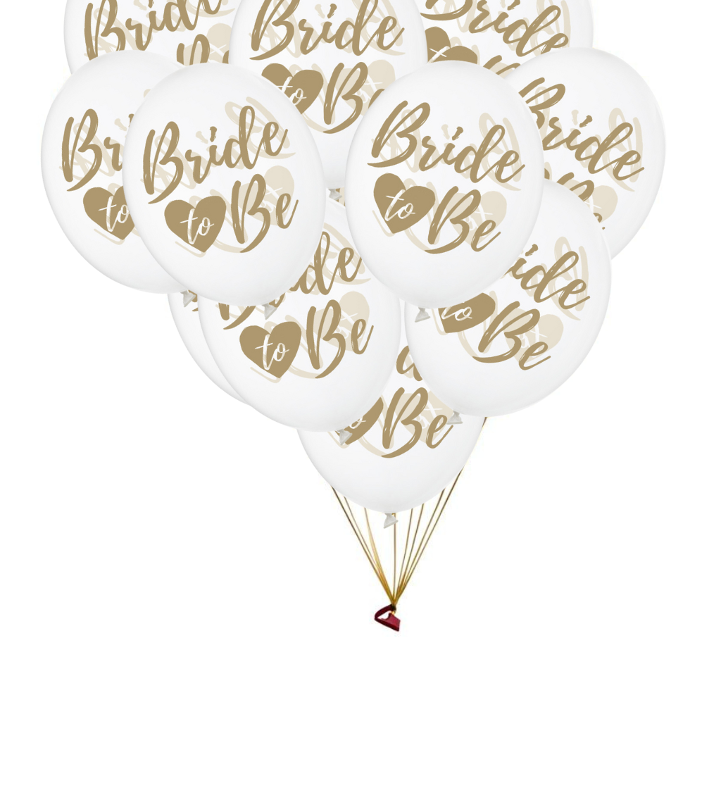 Latexové balónky strong průhledné Bride to be 30 cm 50 ks