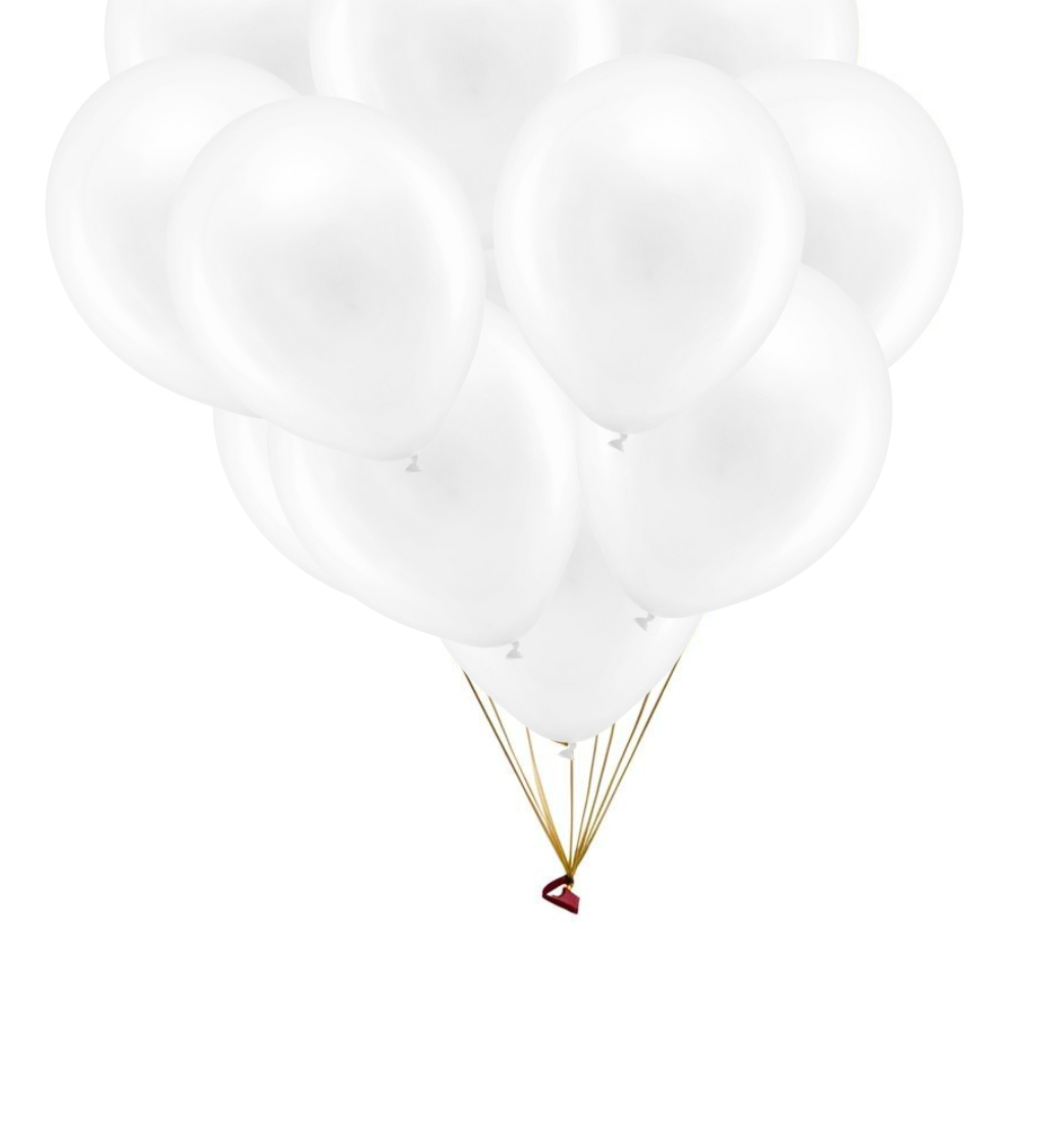 Latexové balónky metalické bílé 30 cm 100 ks