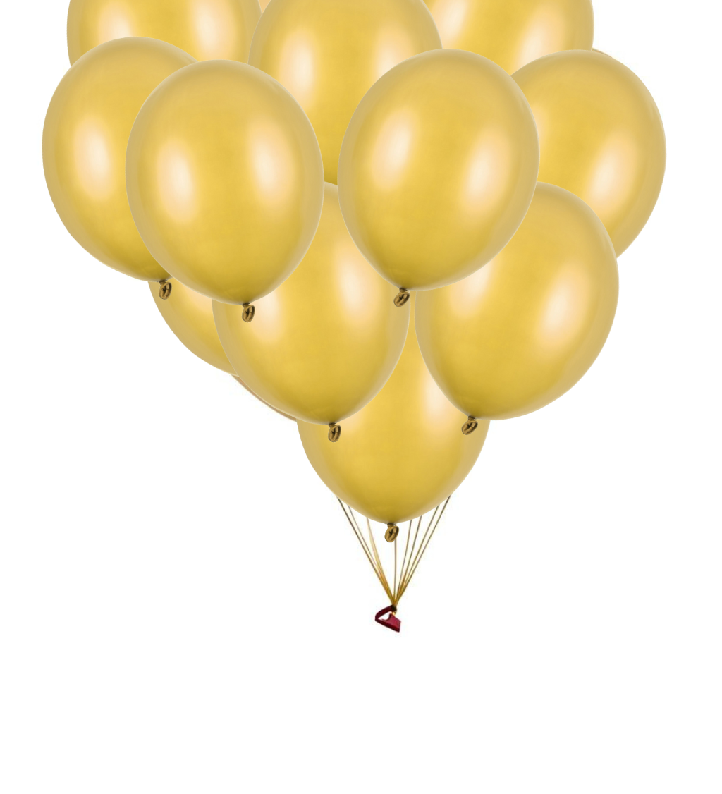 Latexové balónky strong metalické zlaté 30 cm 100 ks