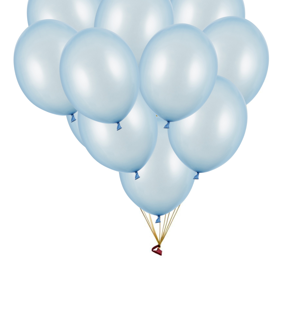 Latexové balónky strong metalické světle modré 30 cm 100 ks