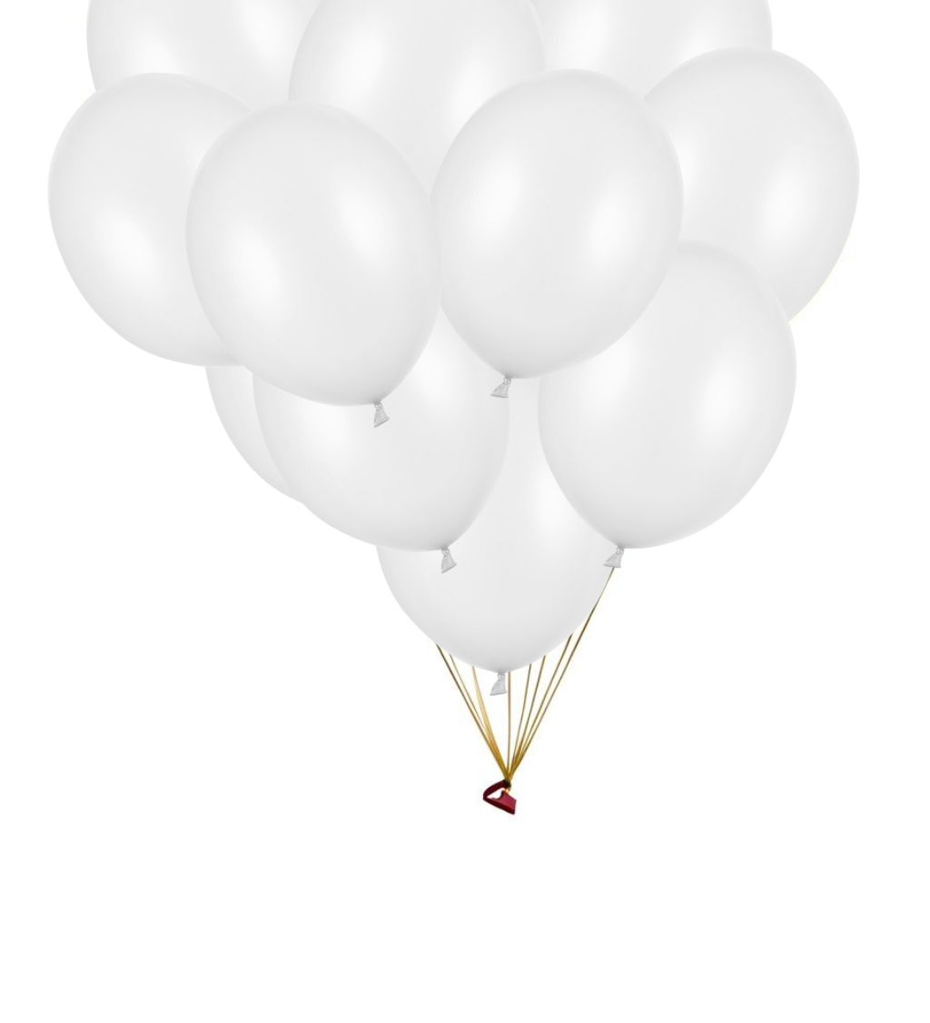 Latexové balónky strong metalické bílé 30 cm 100 ks