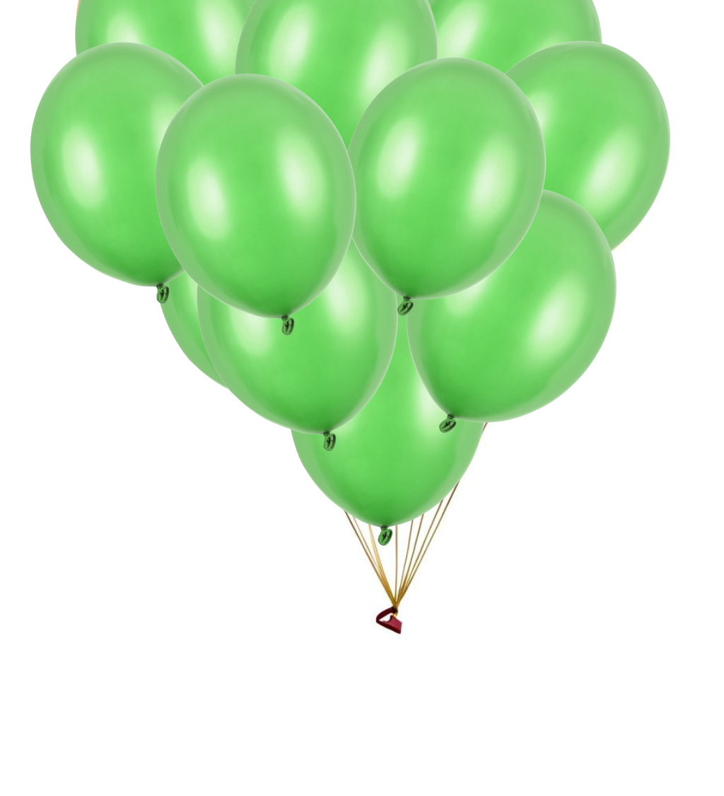 Latexové balónky strong metalické zelené 30 cm 100 ks