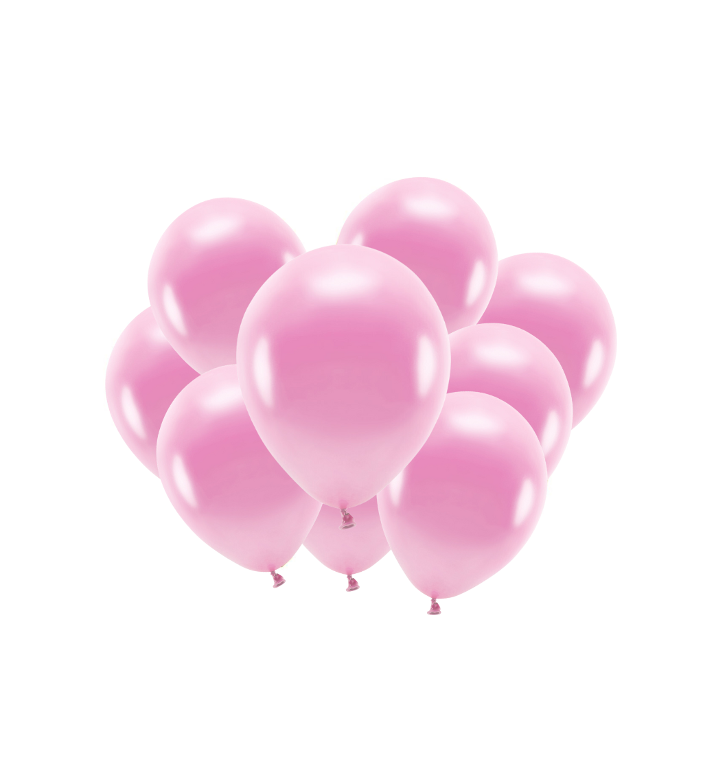 Latexové balónky eco metalické světle růžové 30 cm 10 ks
