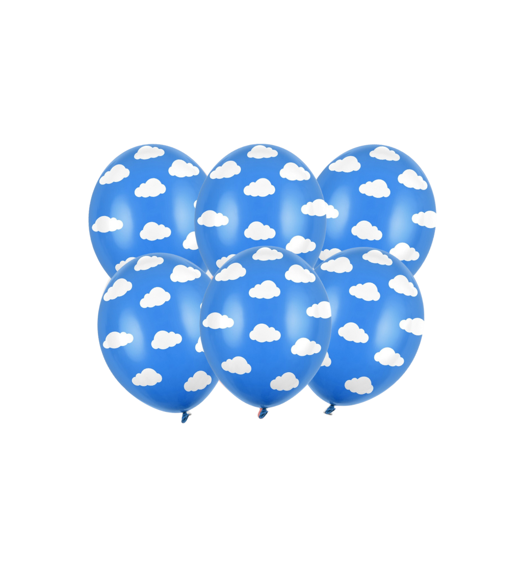 Latexová sada strong pastelová bílé obláčky 30 cm 6 ks