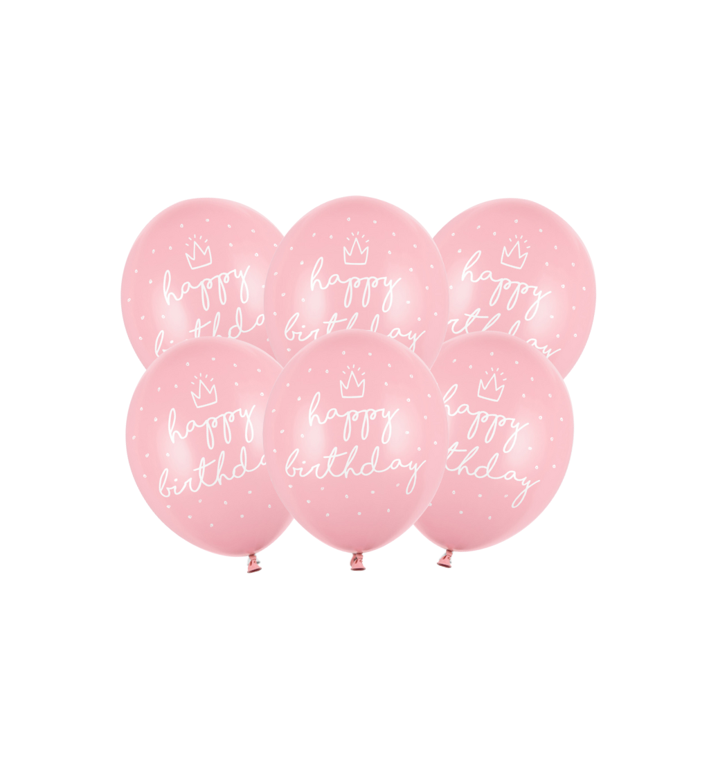 Latexové balónky strong pastelové happy birthday 30 cm 6 ks