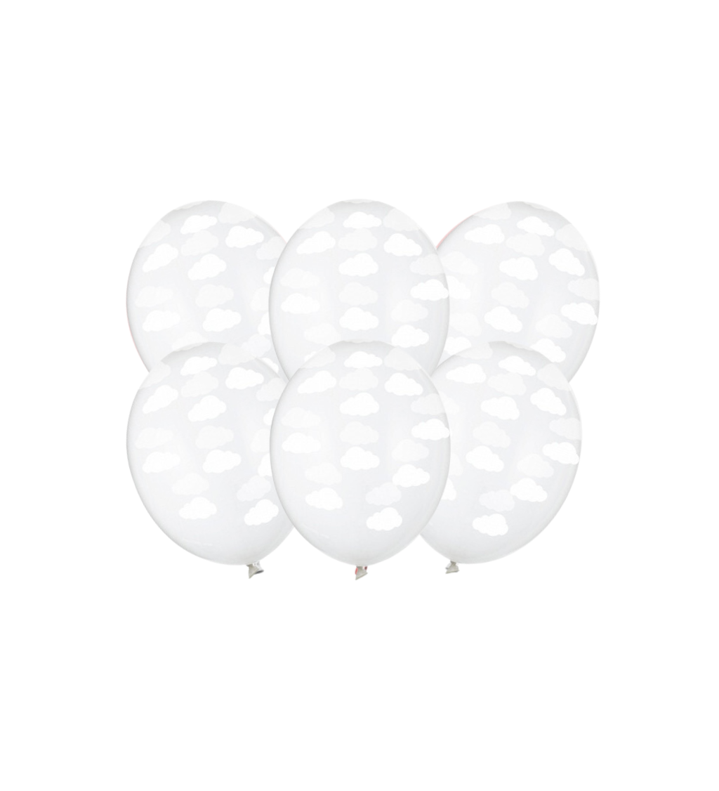 Latexové balónky strong průhledné obláčky 30 cm 6 ks