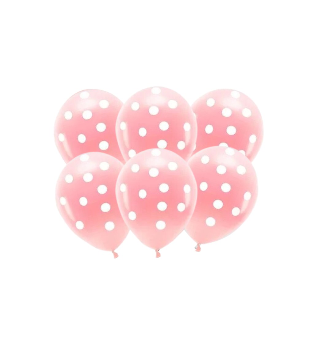 Latexové balónky eco pastelové bílé tečky 30 cm 6 ks