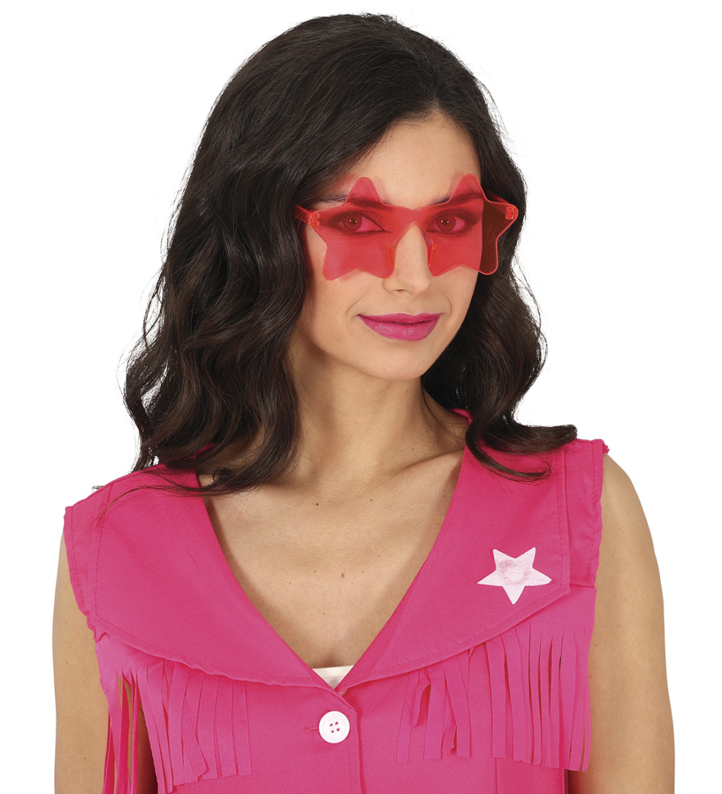 Růžové brýle ve tvaru hvězdy