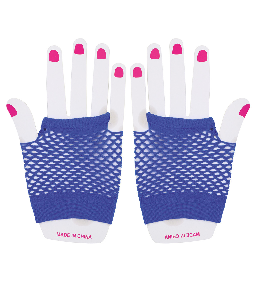 Krátké síťované rukavice - modré